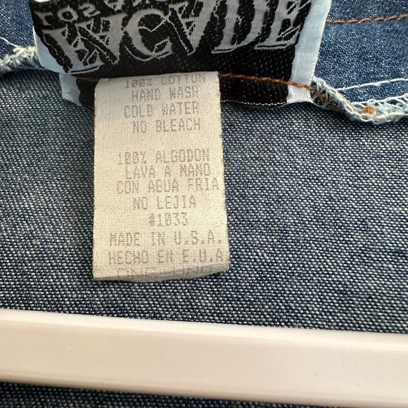 Womens Vintage Denim Jacket Size XL Western Embellished Studded Boho Americana - Picture 4 of 7